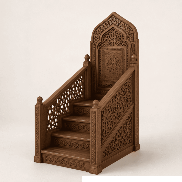Decorative Mosque Pulpit with Islamic Motifs