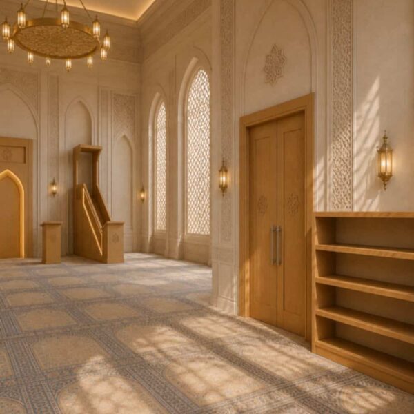 Mihrap, Minber ve Kapılı Ahşap Cami İç Mekân Seti