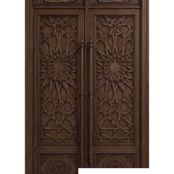 Porte de mosquée en noyer – modèle WDR-0081 – détail 8 : réalisation artisanale Kündekâri