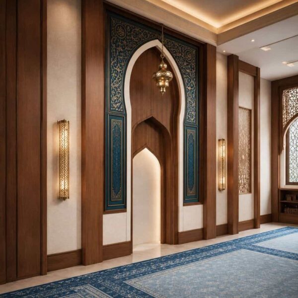 Mihrab en bois pour mosquée – Modèle WMH-0030 – Vue détaillée 3
