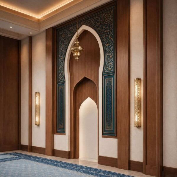 Mihrab en bois pour mosquée – Modèle WMH-0030 – Vue détaillée 4