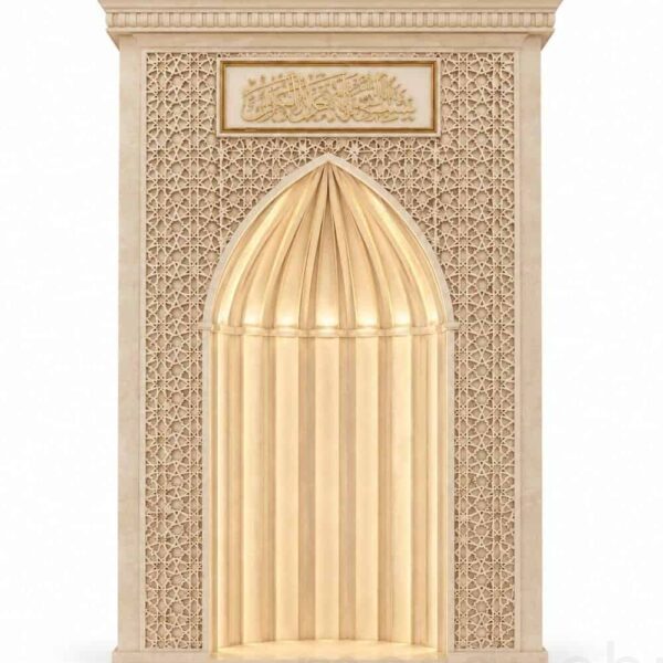 Luxury Calligraphy-Decorated Marble Mosque Mihrab – custom marble mosque mihrab