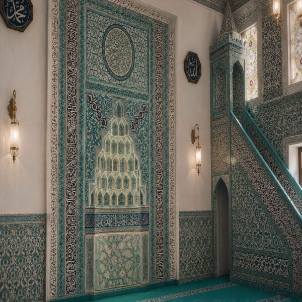 Mihrab de mosquée en carreaux décoratifs – modèle TA-01 – Vue détaillée 3