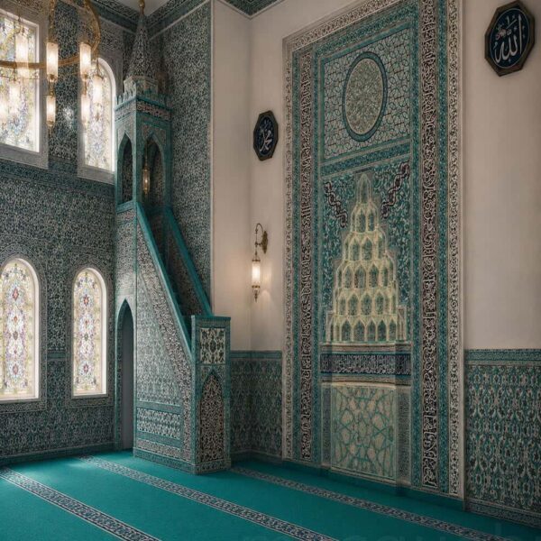 Mihrab de mosquée en carreaux décoratifs – modèle TA-01 – Vue détaillée 4