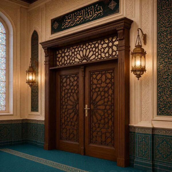 Estrade moderne Al Noor en bois pour mosquée – WDR-0074 – Vue détaillée 2