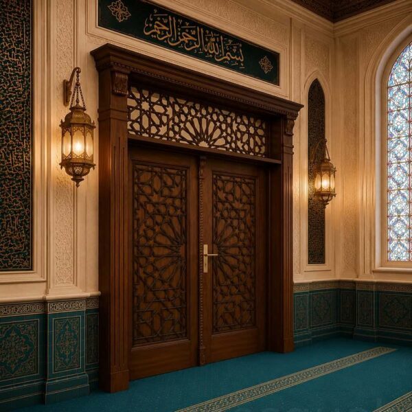 Estrade moderne Al Noor en bois pour mosquée – WDR-0074 – Vue détaillée 3