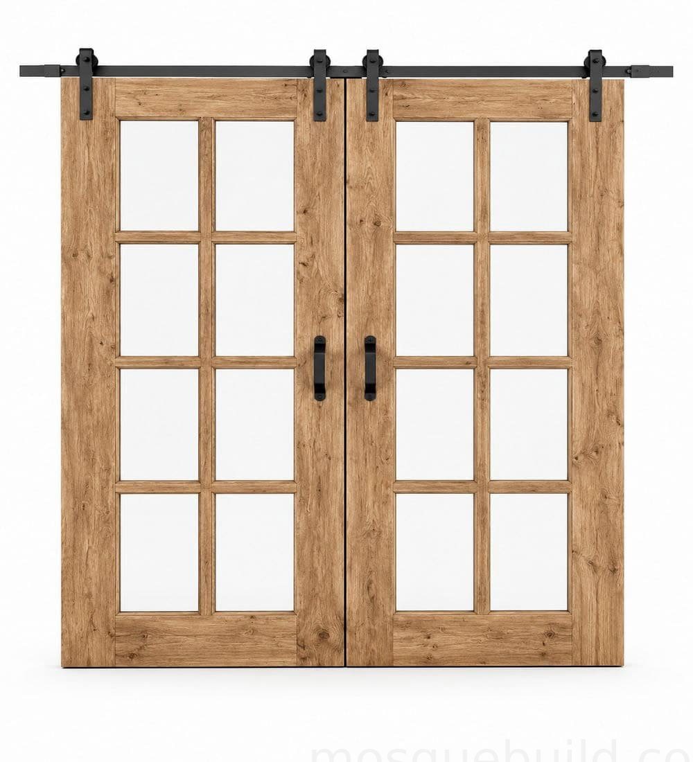 Oak Wooden Mosque Door – Model WDR-0016 | MosqueBuild باب مسجد خشبي من البلوط – الموديل WDR-0016 – تفصيل مشروع مخصص