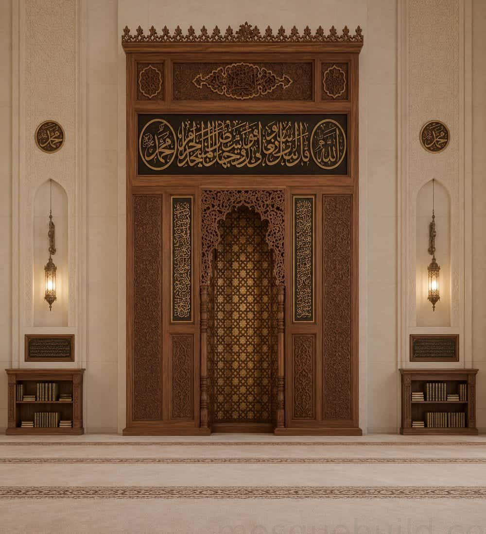Wooden Mosque Mihrab | Custom WA-05 Design | MosqueBuild
