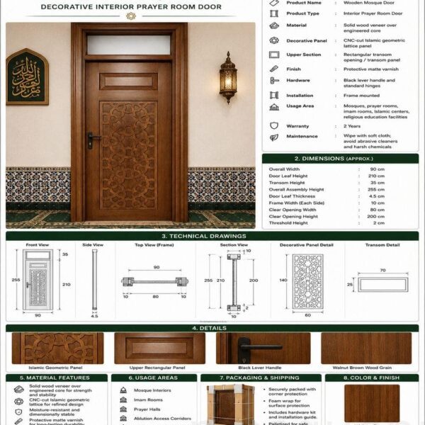 Metal Mosque Entrance Door – Model MDR-0006 – Detail View 1