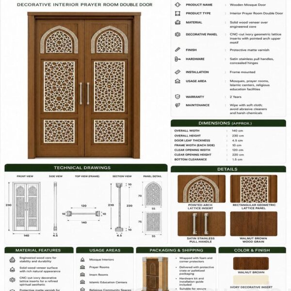 Metall-Eingangstür für Moscheen – Modell MDR-0002 – Detailansicht 1