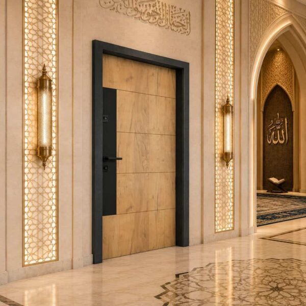 Porte d’entrée de mosquée en métal – modèle MDR-0013 – Vue détaillée 3