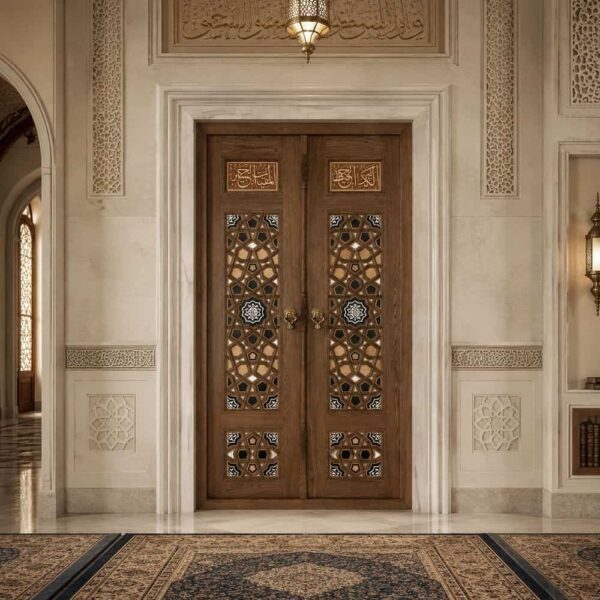 Kündekâri Ahşap Cami Kapısı – Model KWD9 – Detay Görünümü 1