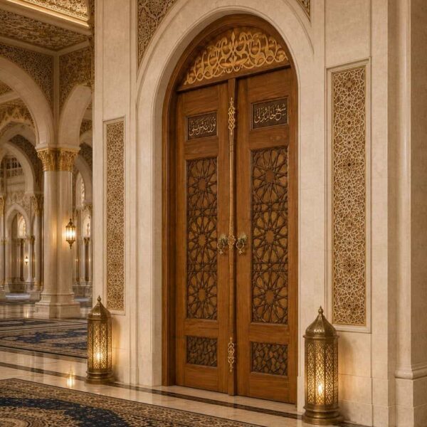 Kündekâri Wooden Mosque Door – KWD10 – handcrafted kundekari mosque door detail view 4