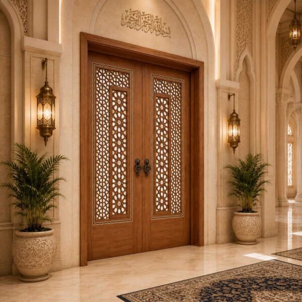 Kündekâri Wooden Mosque Door – KWD-03 – handcrafted kundekari mosque door detail view 2