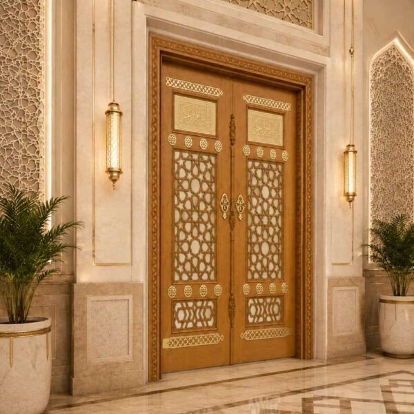 Kündekâri Wooden Mosque Door – KWD-04 – handcrafted kundekari mosque door detail view 2