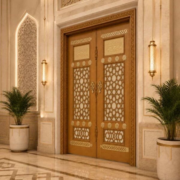 Kündekâri Wooden Mosque Door – KWD-04 – handcrafted kundekari mosque door detail view 3