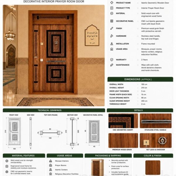 Metal Mosque Entrance Door – Model MDR-0007 – Detail View 3
