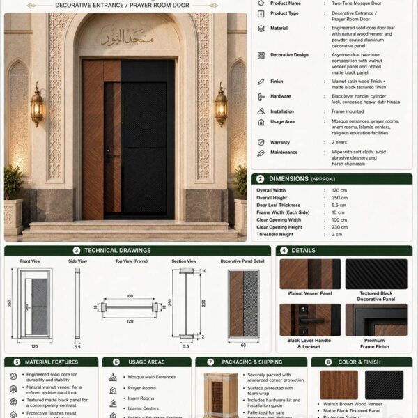 Metal Mosque Entrance Door – Model MDR-0009 – Detail View 4
