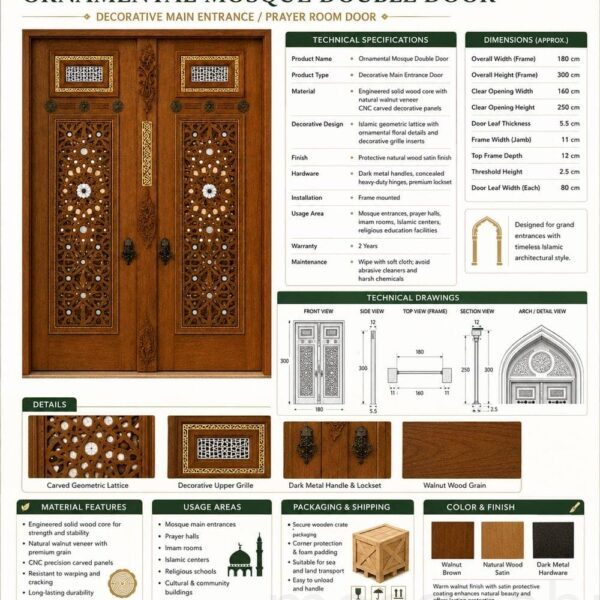 Kündekâri Ahşap Cami Kapısı – Detay Görünümü 3