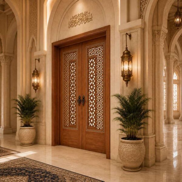 Kündekâri Wooden Mosque Door – KWD-03 – handcrafted kundekari mosque door detail view 4