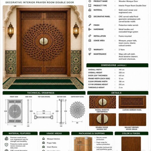 Metal Mosque Entrance Door – DOOR-02 – Detail View 4