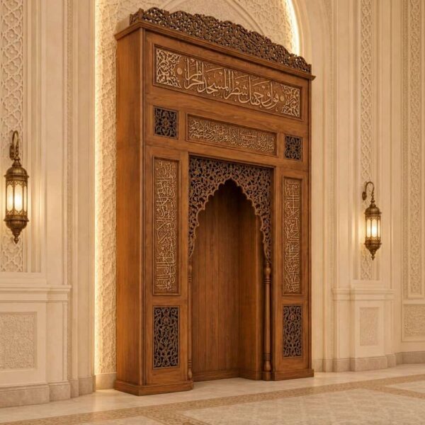 Mihrab en bois pour mosquée – Modèle WMH-0028 – Vue détaillée 4