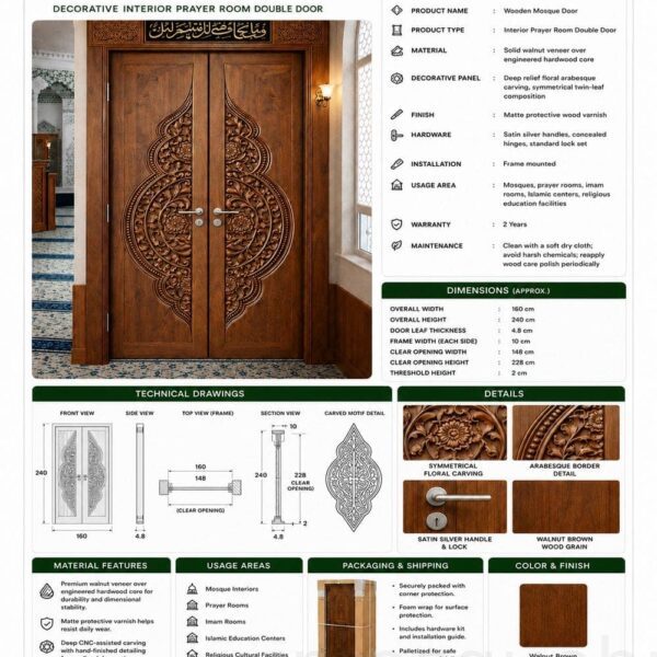 Metal Cami Giriş Kapısı – Model DOOR-05 – Detay Görünümü 3
