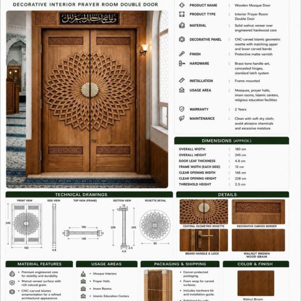 Metal Cami Giriş Kapısı – DOOR-06 – Model MDR-DOOR06 – Detay Görünümü 3