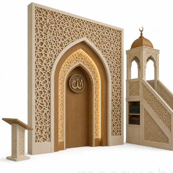 Modern Wooden Mosque Mihrab – Model WMH-0003