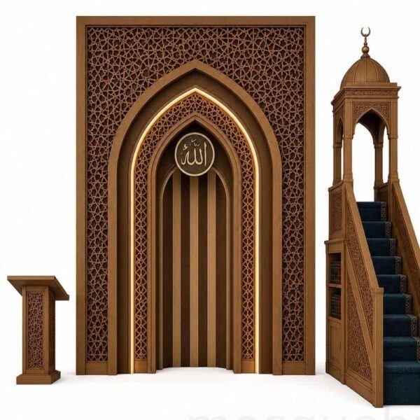 Modern Wooden Mosque Mihrab – Model WMH-0002