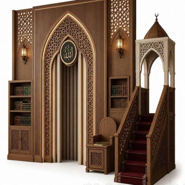 Modern Wooden Mosque Mihrab – Model WMH-0005