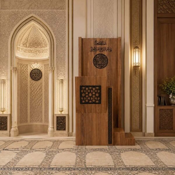 Handcrafted Wooden Mosque Minbar & Dais Set – detail view 2