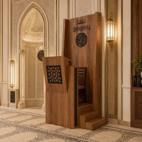 Handcrafted Wooden Mosque Minbar & Dais Set – detail view 3