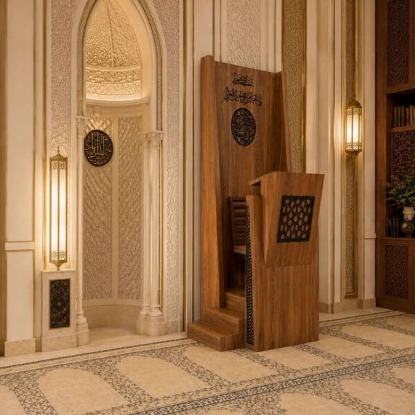Handcrafted Wooden Mosque Minbar & Dais Set – detail view 4