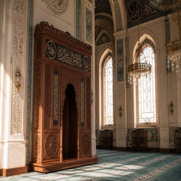 Classic Wooden Mosque Mihrab – wooden mosque mihrab detail view 2