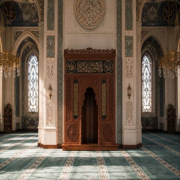 Classic Wooden Mosque Mihrab – wooden mosque mihrab detail view 3