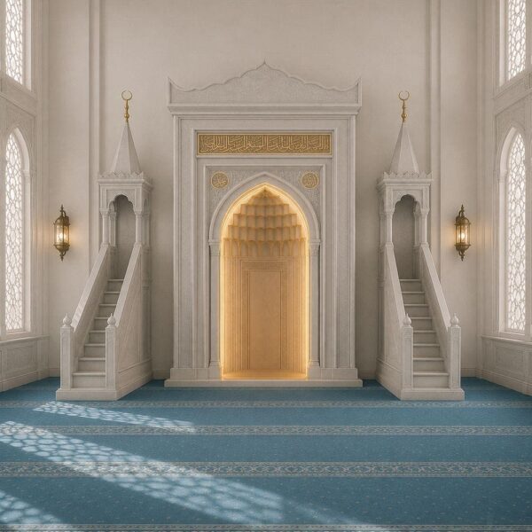 Luxury Marble Mosque Mihrab – wooden mosque mihrab detail view 2