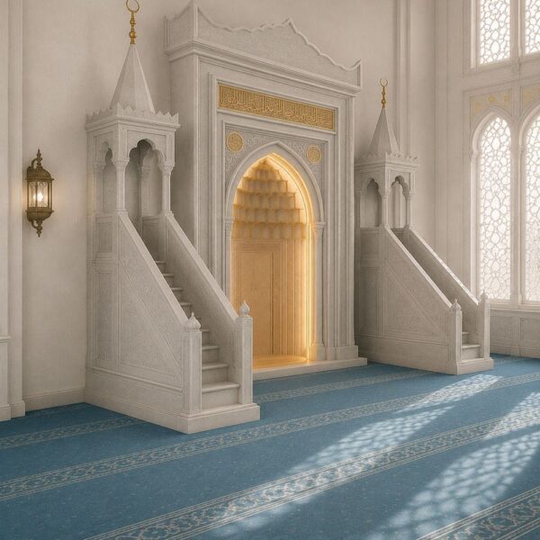 Luxury Marble Mosque Mihrab – wooden mosque mihrab detail view 3