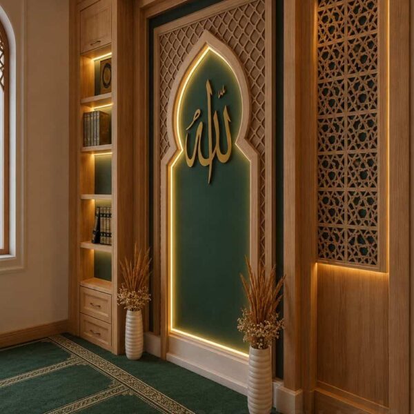 Custom Prayer Room Interior Design – Model PR-0012 – prayer room interior design detail view 1