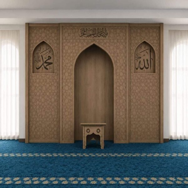 Home Prayer Room Mihrab – MDFM-02 – wooden mosque mihrab detail view 9