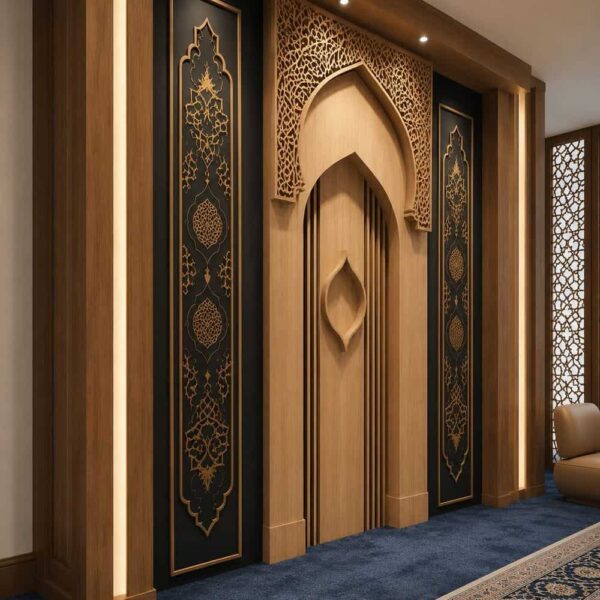 Wooden Mosque Mihrab – WA-11 – wooden mosque mihrab detail view 2