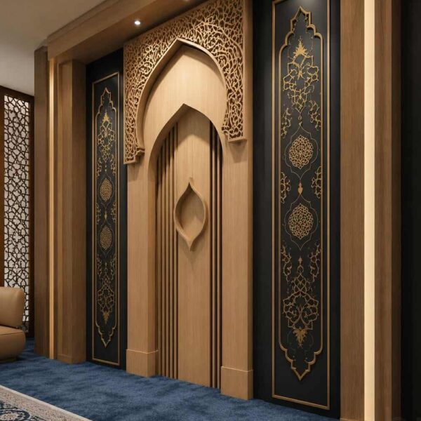 Wooden Mosque Mihrab – WA-11 – wooden mosque mihrab detail view 3