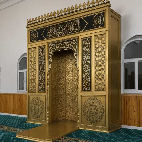 Wooden Mosque Mihrab – WA-10 – wooden mosque mihrab detail view 3