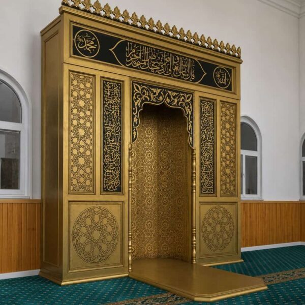 Wooden Mosque Mihrab – WA-10 – wooden mosque mihrab detail view 5