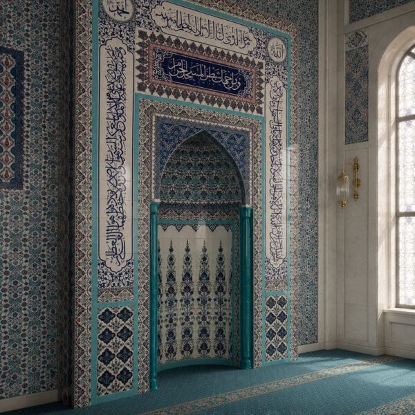 محراب مسجد مكسو بالبلاط الزخرفي – الموديل TA-18 – عرض تفصيلي 2