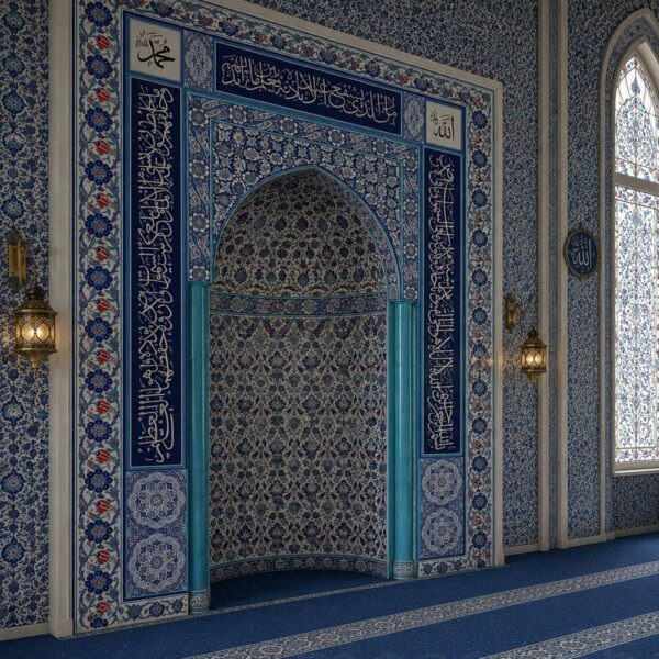 محراب مسجد مكسو بالبلاط الزخرفي – الموديل TA-14 – عرض تفصيلي 2