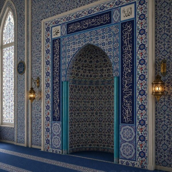 محراب مسجد مكسو بالبلاط الزخرفي – الموديل TA-14 – عرض تفصيلي 3