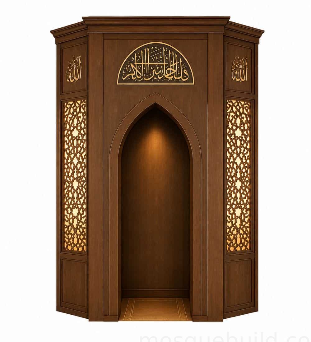 Wooden Mosque Mihrab – Model WMH-0016 | MosqueBuild Деревянный михраб для мечети – модель WMH-0016