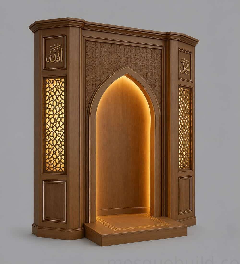 Modern Custom Prayer Room Interior Design – Model PR-0010 | MosqueBuild Modern Custom Prayer Room Interior Design – Model PR-0010