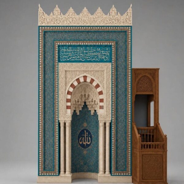 Modern Marble Mosque Mihrab – Model MMH-0002 – custom marble mosque mihrab